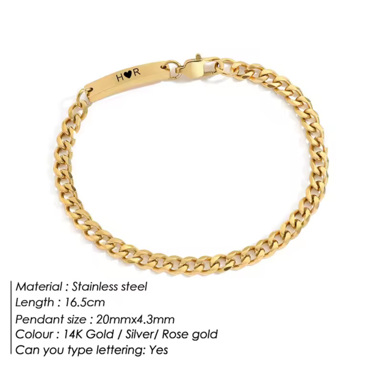Engraving Bracelet- Stainless Steel 316L