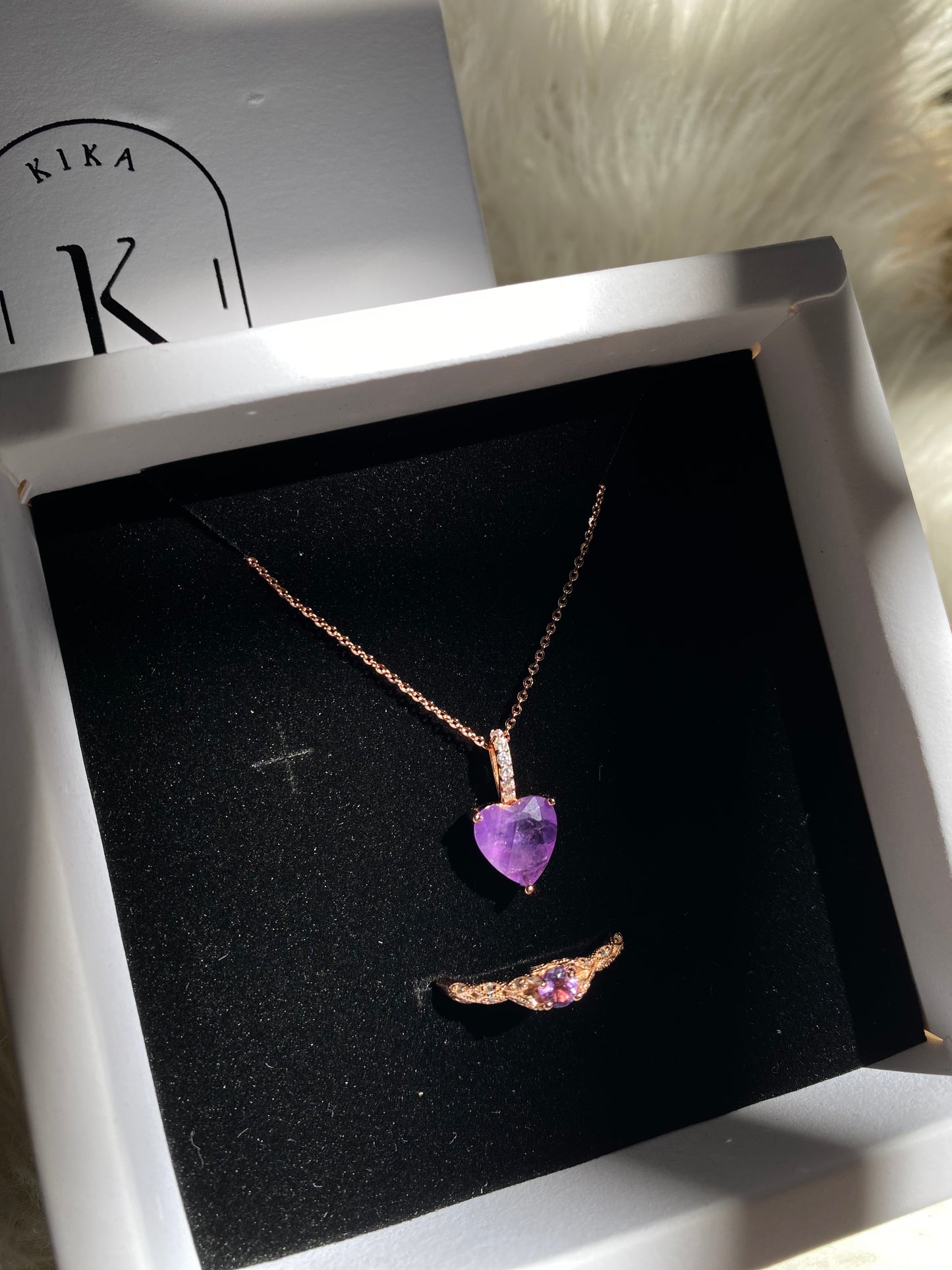 Amethyst Heart Set