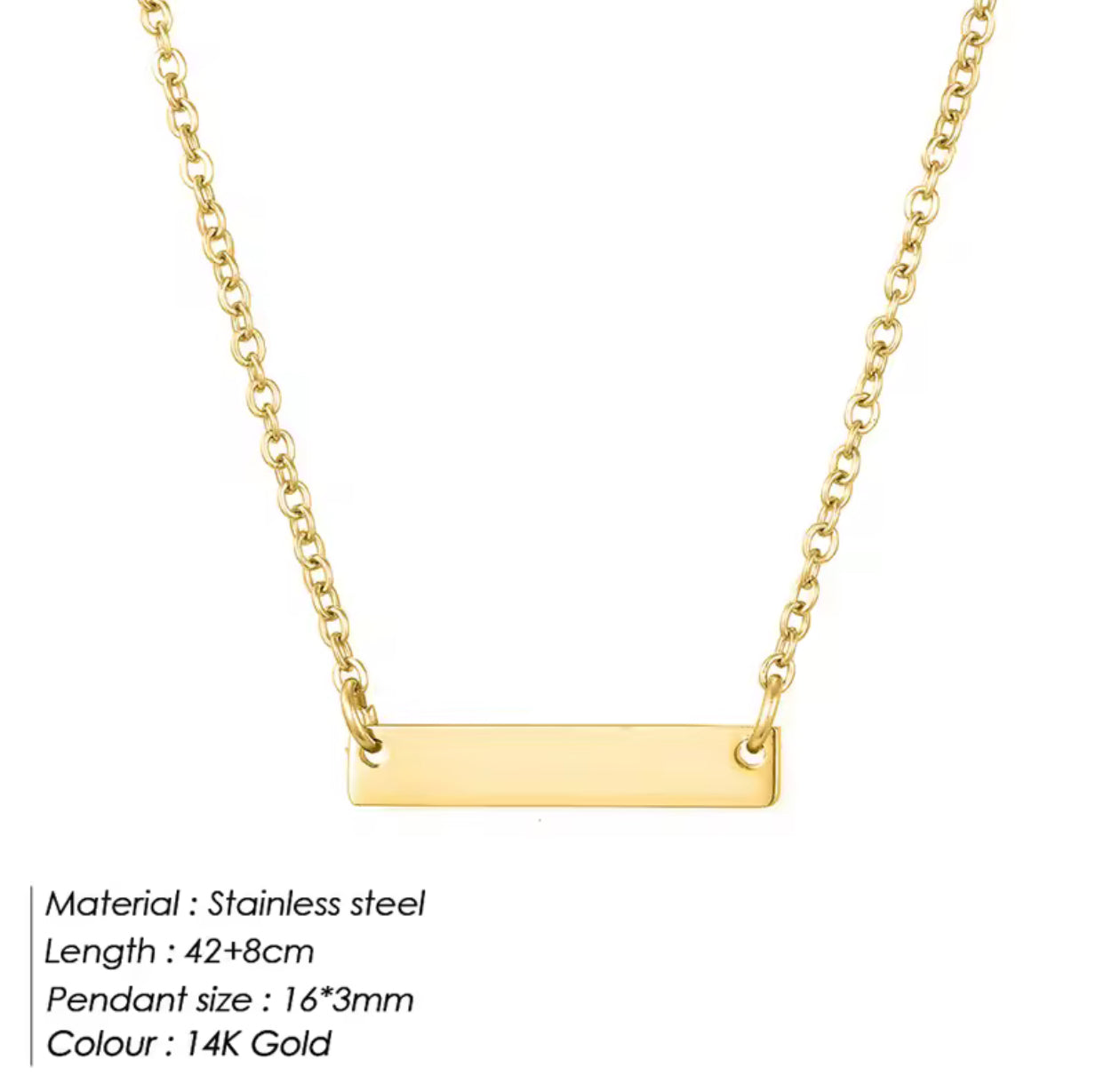 Engraving Necklace- Stainless Steel 316L