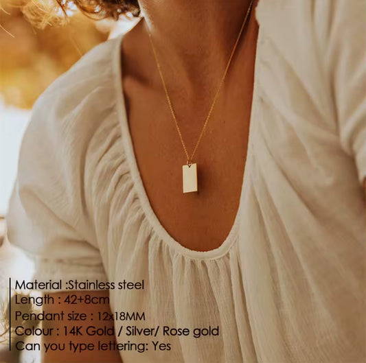 Engraving Necklace- Stainless Steel 316L