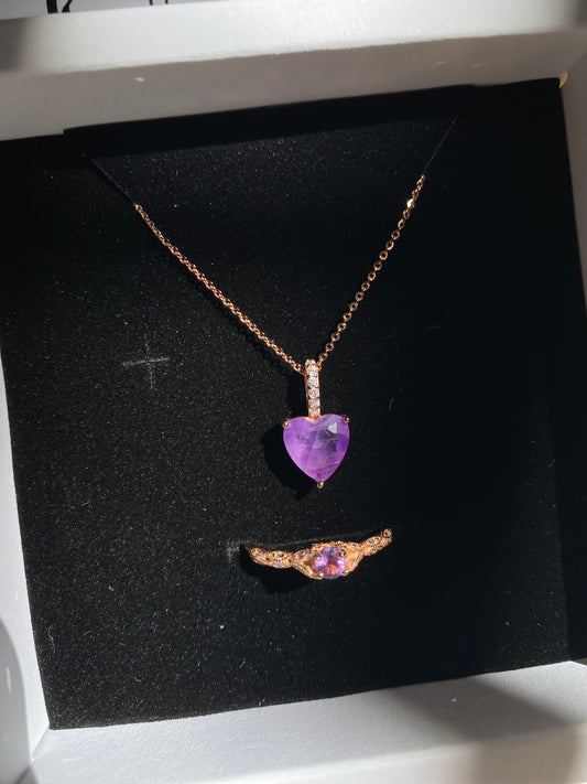 Amethyst Heart Set